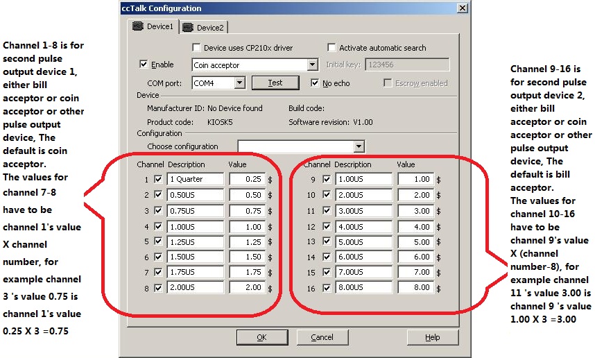 Kiosk5 Internet Kiosk Interface for any coin acceptor bill acceptor note acceptor configuration